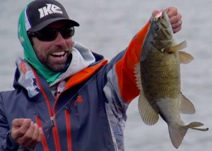 Mike Iaconelli with a Small Mouth Bass